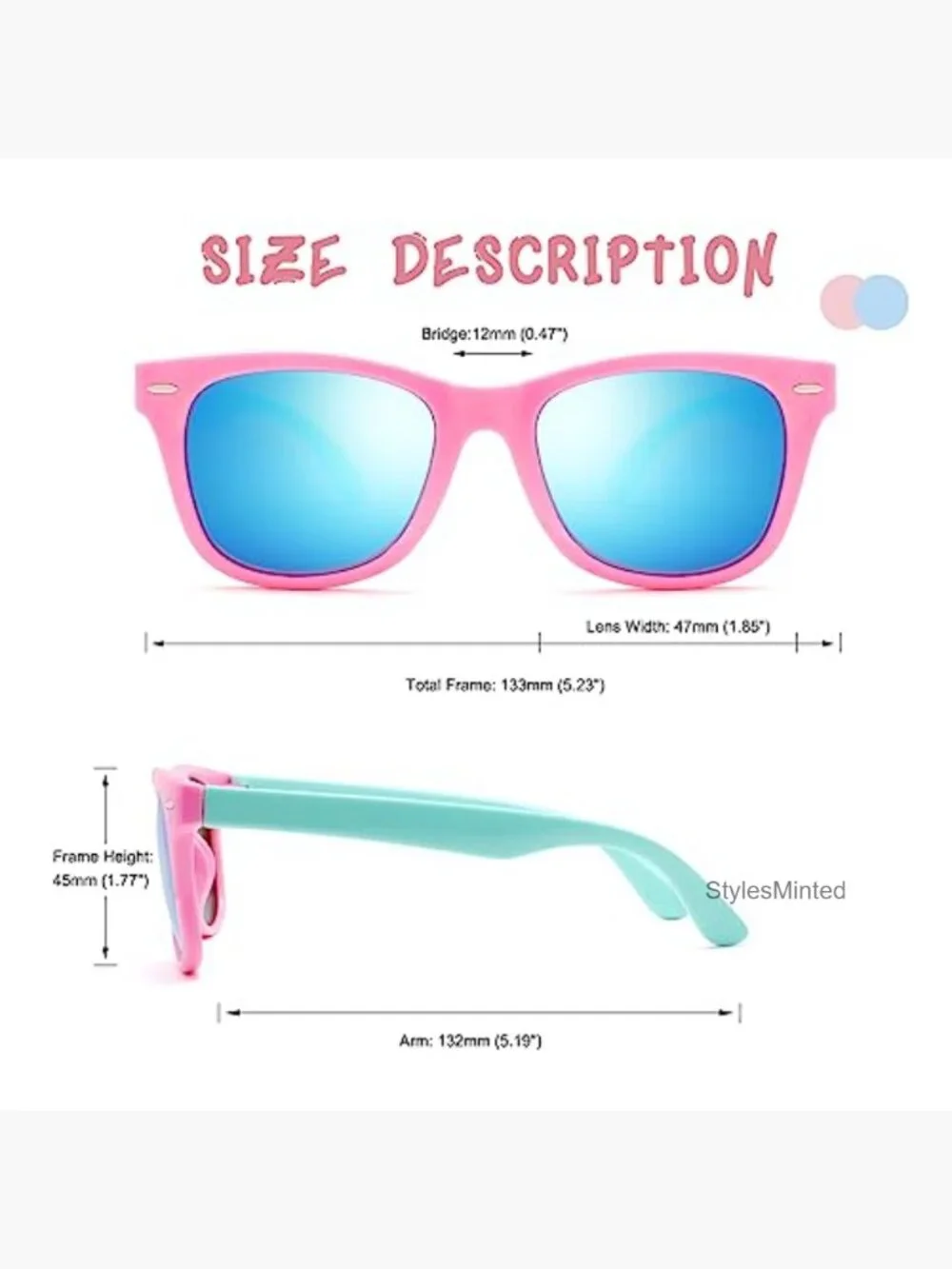 Kids Polarized Sunglasses Flexible TPEE Rubber Shades Ages 4-12